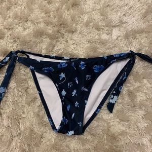 Navy floral tie swimsuit bottom.